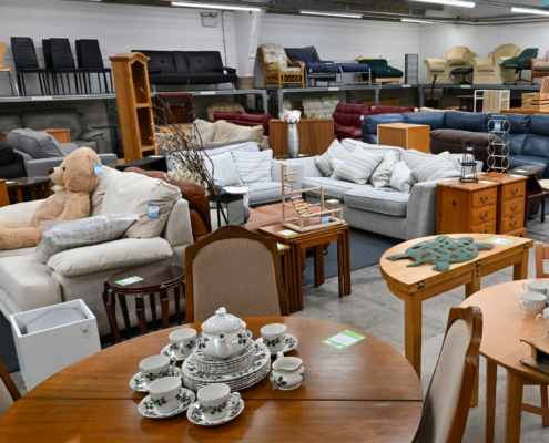 St Luke's Plympton shop interior table and chairs